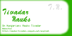 tivadar mauks business card